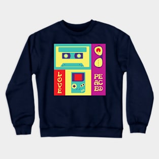 Retro Objects Nostalgia Flat Design Crewneck Sweatshirt